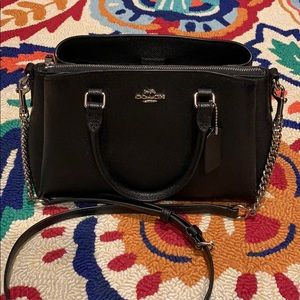 Black leather Coach purse